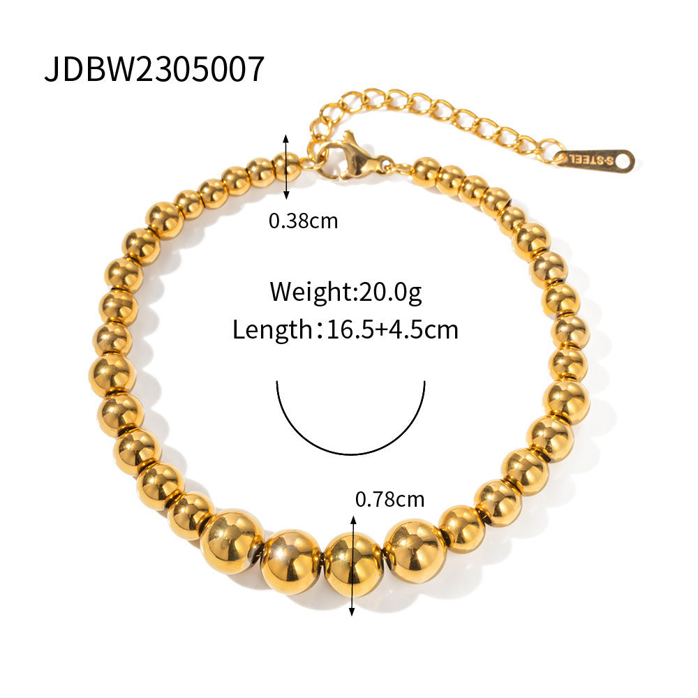 European And American Stainless Steel Beaded Bracelet High Sense Color Matching Letters