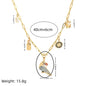 Fashion Animal Toucan Pendant Square Necklace Ladies Clavicle Chain Gold Plated Color Retention