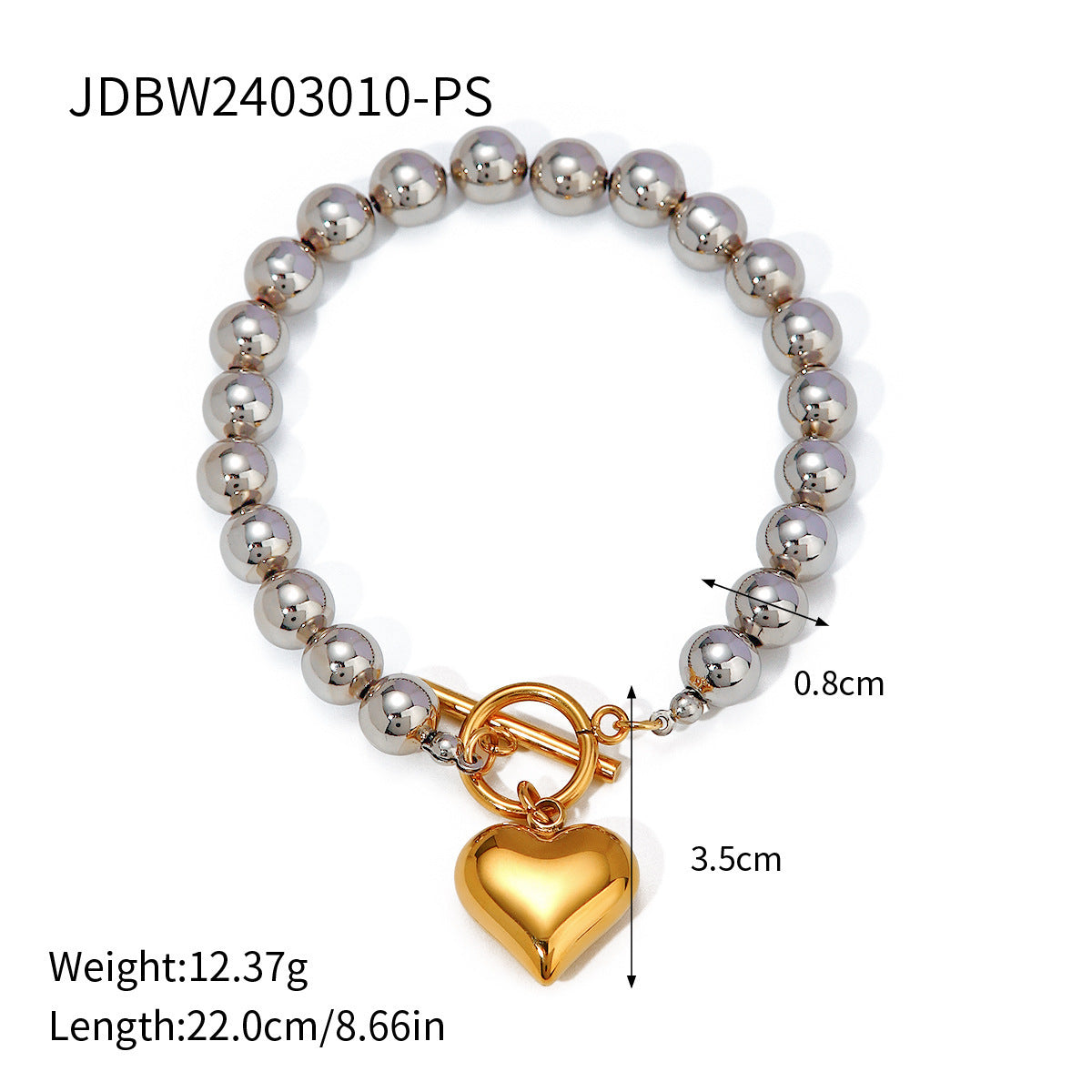 European And American Stainless Steel Beaded Bracelet High Sense Color Matching Letters