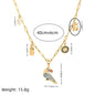 Fashion Animal Toucan Pendant Square Necklace Ladies Clavicle Chain Gold Plated Color Retention