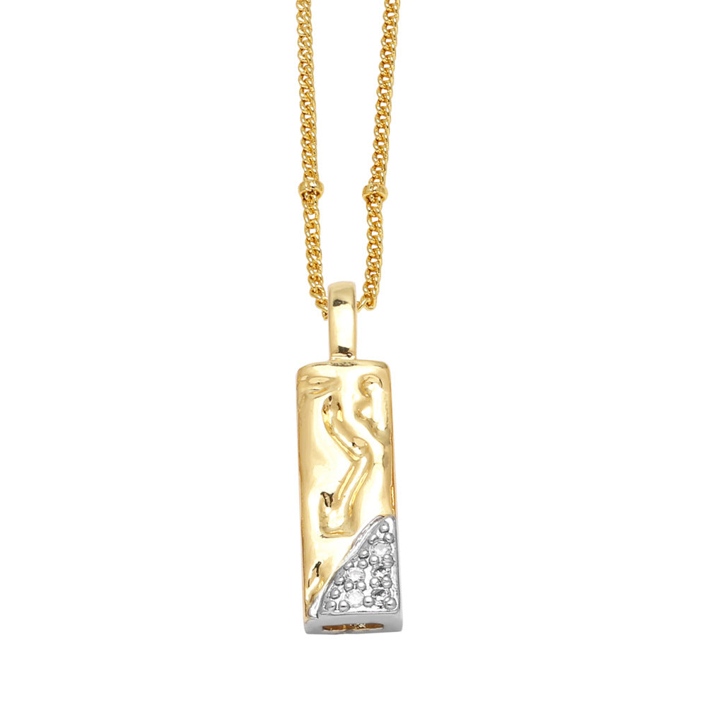 Two-tone 26 English Letters Pendant Necklace Gold-plated Collarbone Necklace