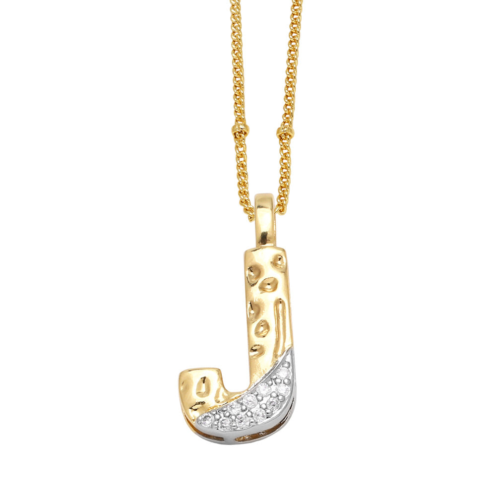 Two-tone 26 English Letters Pendant Necklace Gold-plated Collarbone Necklace