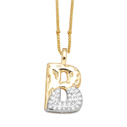 Two-tone 26 English Letters Pendant Necklace Gold-plated Collarbone Necklace