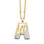 Two-tone 26 English Letters Pendant Necklace Gold-plated Collarbone Necklace