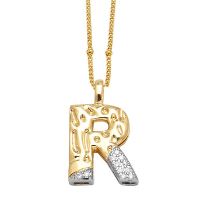 Two-tone 26 English Letters Pendant Necklace Gold-plated Collarbone Necklace