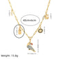 Fashion Animal Toucan Pendant Square Necklace Ladies Clavicle Chain Gold Plated Color Retention