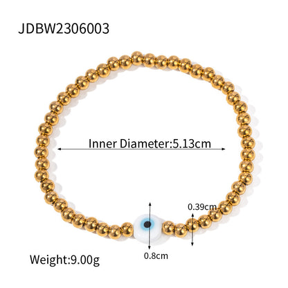 European And American Stainless Steel Beaded Bracelet High Sense Color Matching Letters
